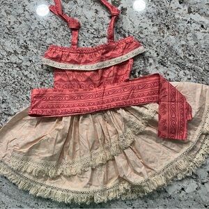 Disney Moana Patterned Dress with Lace Trim